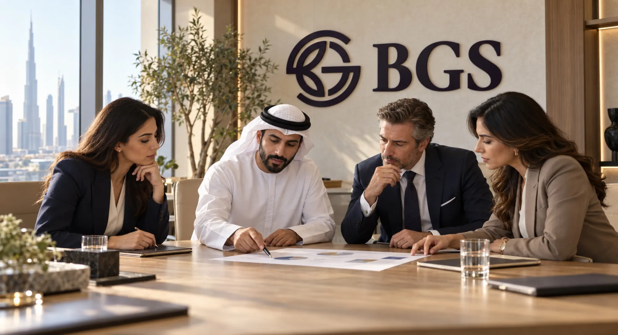 A business meeting at the BGS office